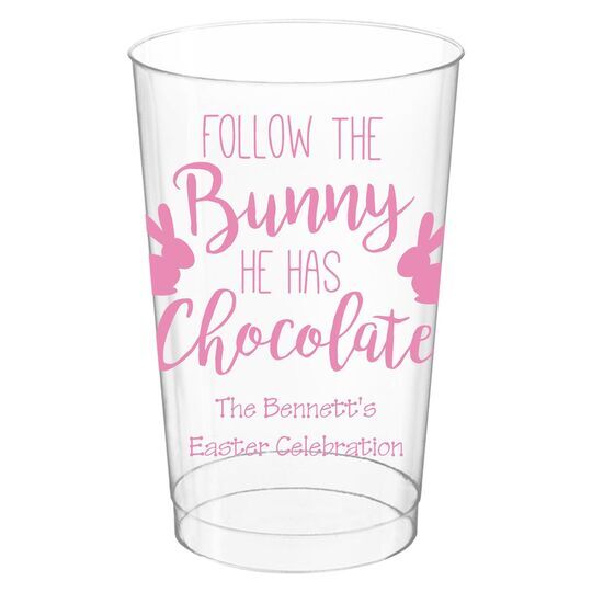 Follow The Bunny Clear Plastic Cups